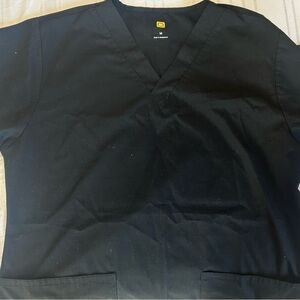 Black V-Neck Scrub Top